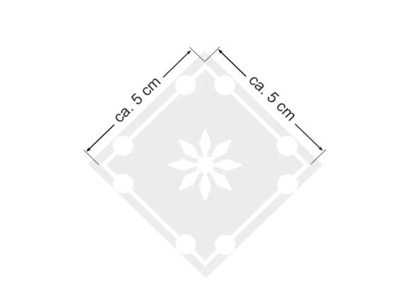 Sternchenglas Dekor auf Milchglasfolie gedruckt