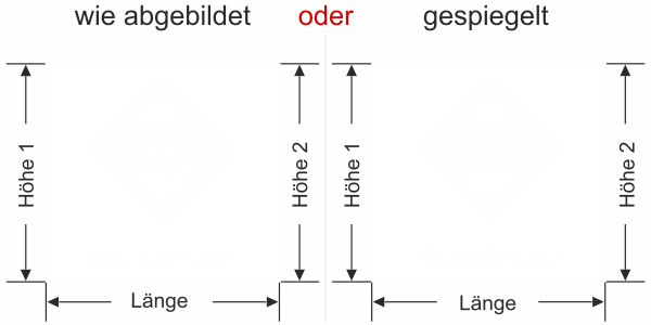 Preview: Sichtschutzfolie Barbershop - Ansicht Ausrichtung und Farbauswahl