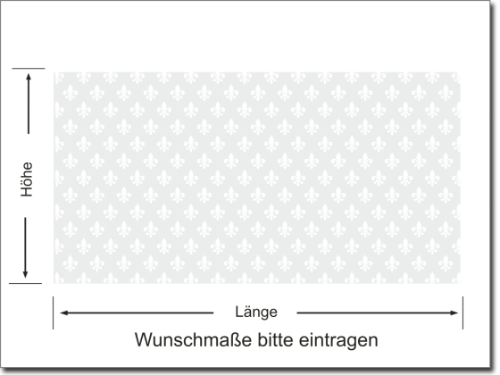Preview: Sichtschutzdekor Musselinglas französische Lilie - bedruckt