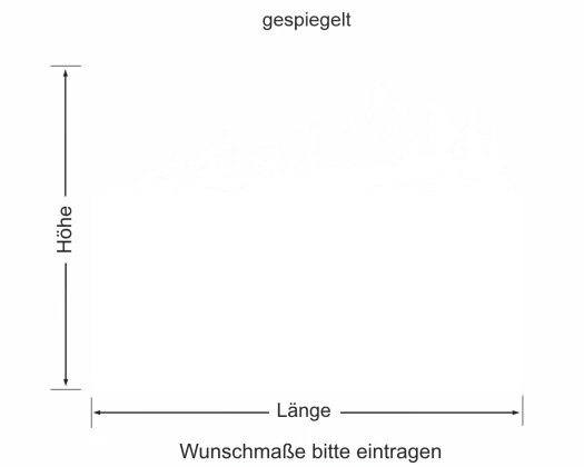 Sichtschutzfolie Bergpanorama - Ansicht gespiegelt und Farbauswahl