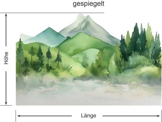 Sichtschutzfolie Bergwelt - Ansicht gespiegelt