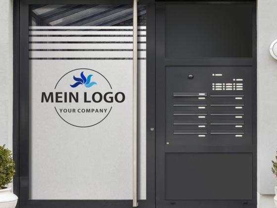 Preview: Sichtschutzfolie Blickschutz Firmenlogo gedruckt