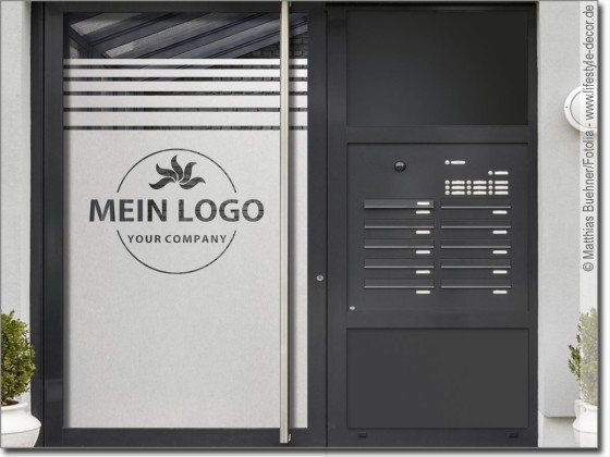 Preview: Sichtschutzfolie Blickschutz mit Logo Preview: Sichtschutzfolie Blickschutz mit Logo