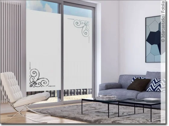 Sichtschutzfolie mit Dekorecken