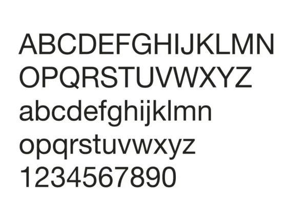 Sichtschutzfolie mit persönlichem Wunschtext - Ansicht Alphabet