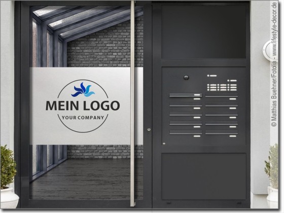 Preview: Sichtschutzfolie Firmenlogo gedruckt Preview: Sichtschutzfolie Firmenlogo gedruckt