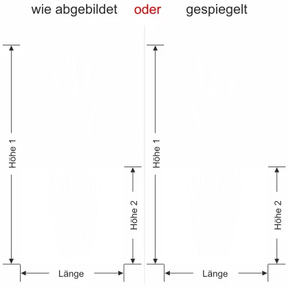 Sichtschutzfolie Glastür Elegante Grashalme - Ansicht Ausrichtung mit Farbauswahl und Anleitung zur Größenberechnung - Vorschlag 1
