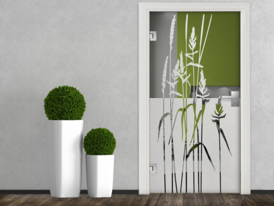 Sichtschutzfolie Glastür Wildgras