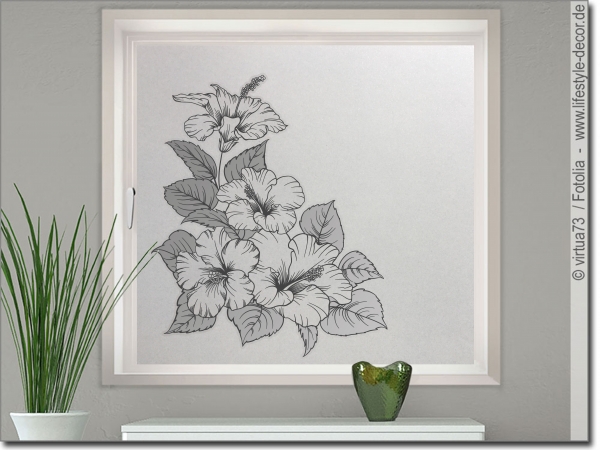 Preview: Sichtschutzfolie Hibiskus
