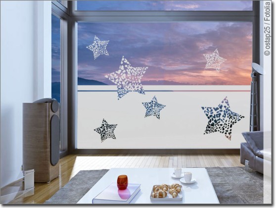 Preview: Sichtschutzfolie Leopardensterne