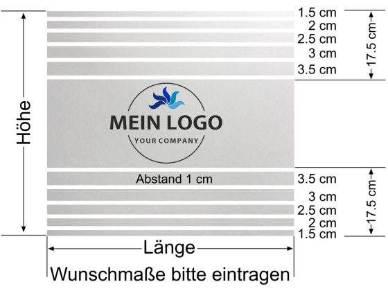 Preview: Sichtschutzfolie Streifen Firmenlogo gedruckt Preview: Sichtschutzfolie Streifen Firmenlogo gedruckt - Ansicht Beispielbild