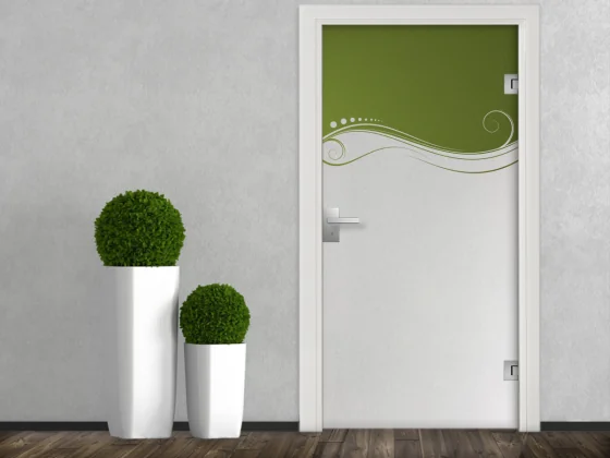 Fensterfolie Sichtschutzfolie Ornament Modern auf Glastür