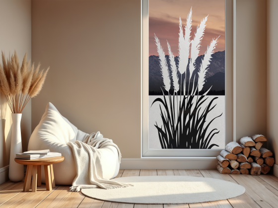 Preview: Sichtschutzfolie Pampasgras mit Wedel