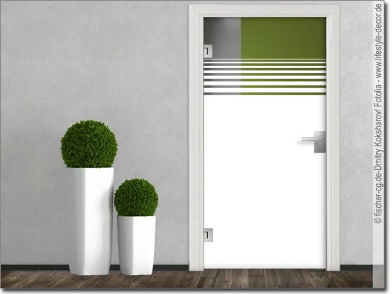 Sichtschutzfolie Streifendekor Glastür