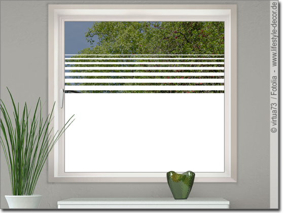 Preview: Sichtschutzfolie Streifendekor Milchglas