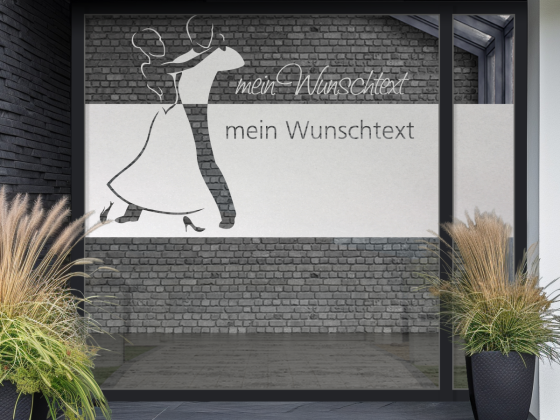 Sichtschutzfolie mit Wunschtext für Tanzschule