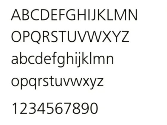 Sichtschutzfolie mit Wunschtext für Tanzschule - Ansicht Alphabet 1.Zeile