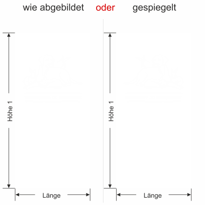 Preview: Sichtschutzfolie für die Tierarztpraxis - Ansicht Ausrichtung und Farbauswahl