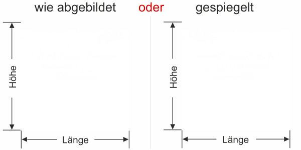 Preview: Fensterfolie mit Willkommen in verschiedenen Sprachen - Ansicht Ausrichtung mit Farbauswahl