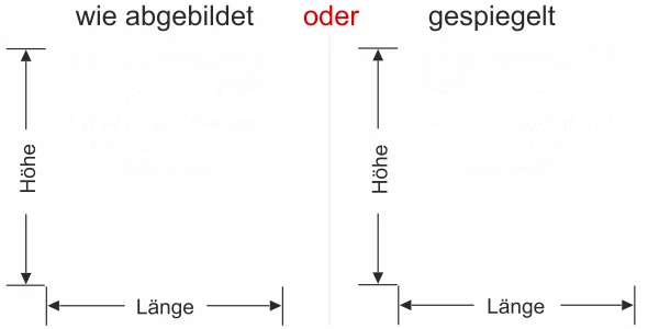 Fensterfolie mit Willkommen in verschiedenen Sprachen - Ansicht Ausrichtung mit Farbauswahl