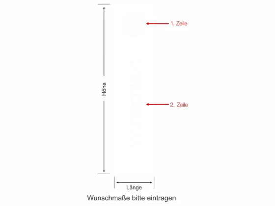 Sichtschutzfolie Wunschtext für Eingangstür - Ansicht Farbauswahl