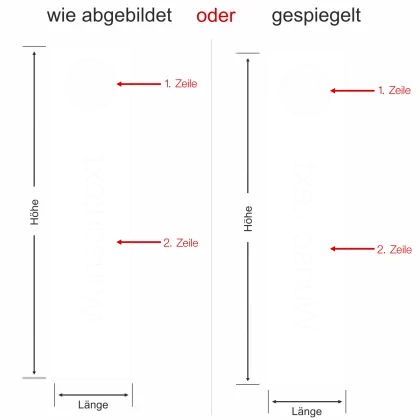 Sichtschutzfolie Wunschtext für Eingangstür - Ansicht Farbauswahl