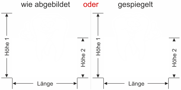 Preview: Selbstklebende Sichtschutzfolie für die Zahnarztpraxis - Ansicht Ausrichtung mit Farbauswahl Vorschlag 1