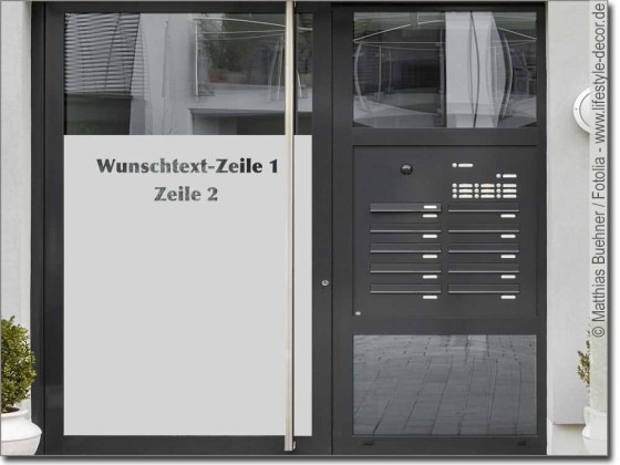 Preview: Fenstertattoo Sichtschutz mit Wunschtext 2 Preview: Fenstertattoo Sichtschutz mit Wunschtext 2