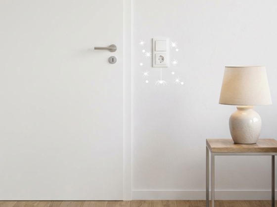 Preview: Steckdosentattoo Motiv 8 Spinnen