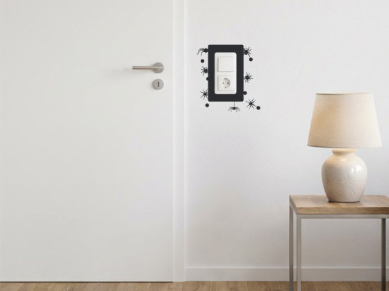 Preview: Steckdosentattoo Motiv 8 Spinnen