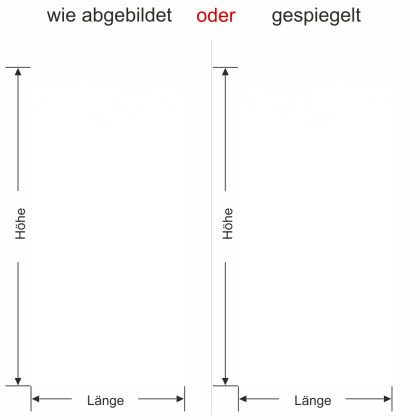 Preview: Türfolie Sichtschutz Wellen - Ansicht Ausrichtung mit Farbauswahl