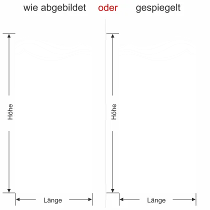 Türfolie Sichtschutz Wellen - Ansicht Ausrichtung mit Farbauswahl