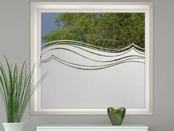 Türfolie Sichtschutz Wellen auf Fenster