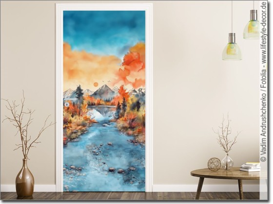 Preview: Türposter Aquarelle Landschaft (in 7 Varianten erhältlich)
