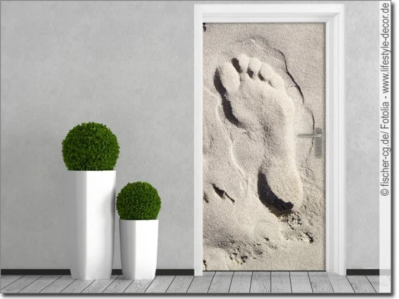 Türposter Fuß im Sand
