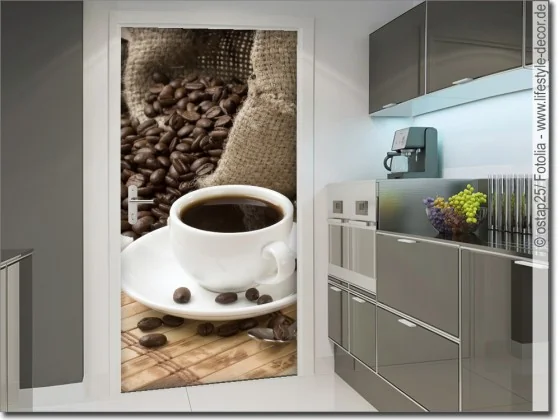 Türposter für die Küche Kaffee