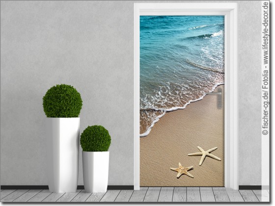 Preview: Türtattoo Seesterne am Strand