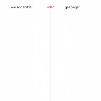 Wandtattoo mit Bambus Pflanze - Ansicht Ausrichtung und Farbauswahl