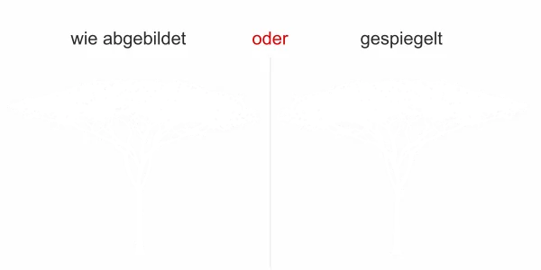 Wandtattoo mit BaumWandtattoo mit Baum - Ansicht Ausrichtung und Farbauswahl