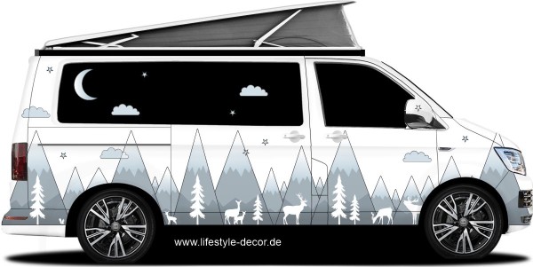 Preview: Autoaufkleber Abstrakte Berge und Rehfamilie Preview: Autoaufkleber Abstrakte Berge und Rehfamilie