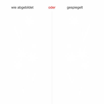 Preview: Wandtattoo mit floralen Sternen - Ansicht Ausrichtung und Farbauswahl