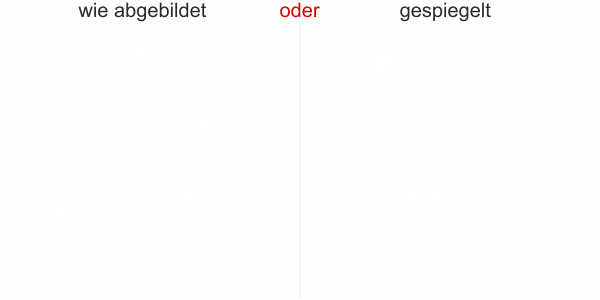 Preview: Wandtattoo mit galoppierendem Pferd - Ansicht Ausrichtung mit Farbauswahl