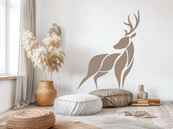 Wandtattoo mit stolzem Hirsch