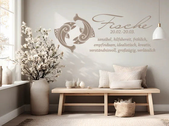 Wandtattoo mit Tierkreiszeichen Fische