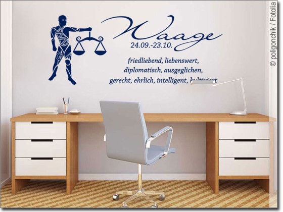 Preview: Wandaufkleber Sternzeichen Waage