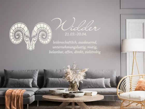 Wandtattoo mit Tierkreiszeichen Widder
