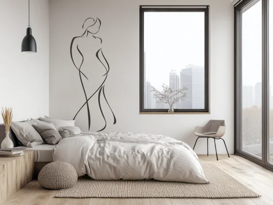 Wandtattoo mit stilvoller Frau