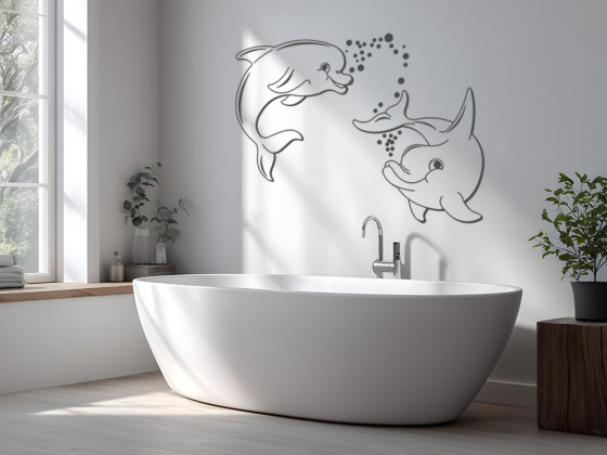 Preview: Wandaufkleber Zwei Delphine