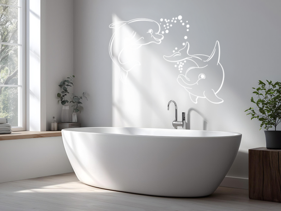 Preview: Wandaufkleber Zwei Delphine