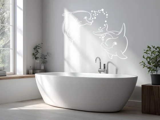 Wandaufkleber Zwei Delphine